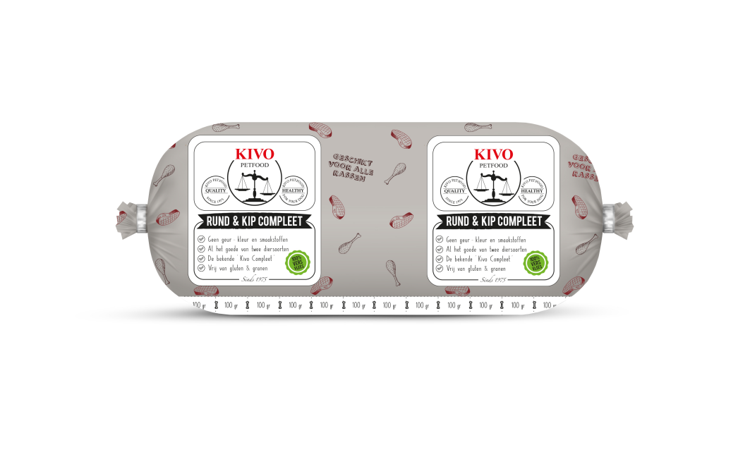 KIVO rund en kip compleet, kilo verpakking - Foto 1